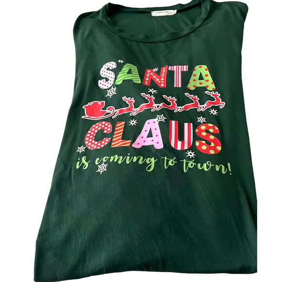 SOUTHERN STITCH LONG SLEEVE CHRISTMAS CASUAL TOP, WOMENS, XL, GREEN & MULTICOLOR - Picture 5 of 9